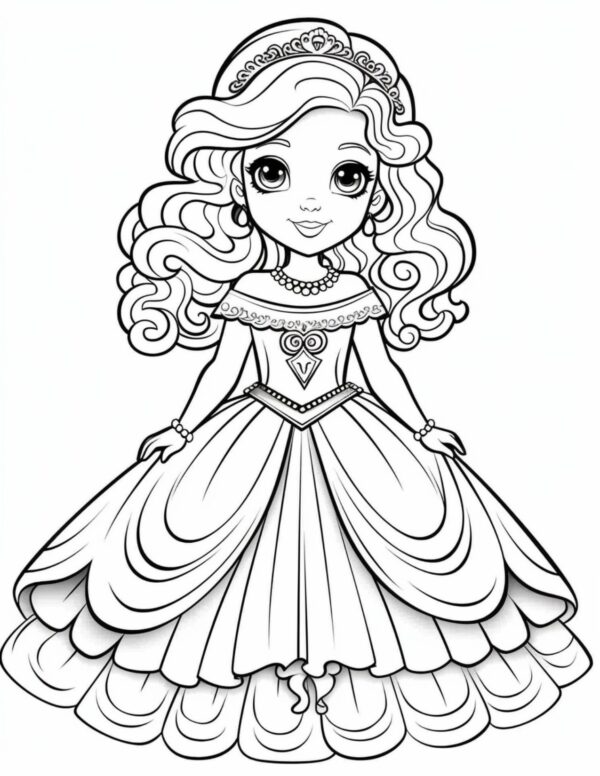 147 Cute Princess coloring pages for kids volume 1 001 1