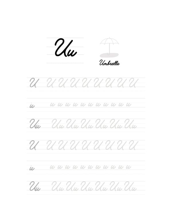 Cursive Writing: The Letter U