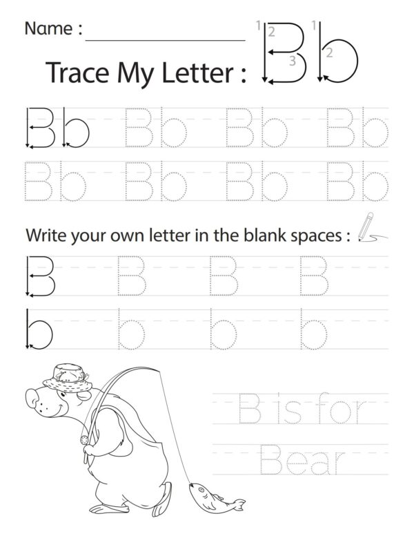 Trace My Letter B 001 1