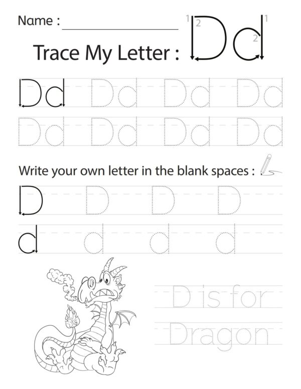 Trace My Letter D 001 1