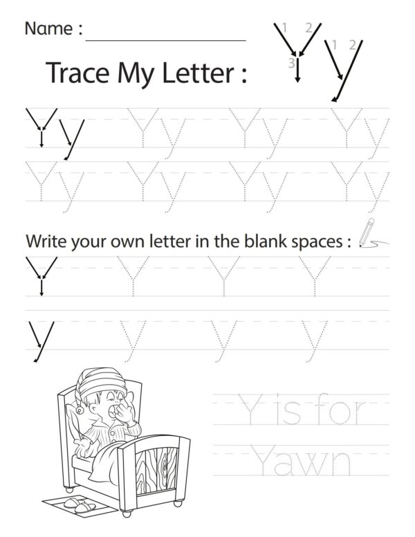 Trace My Letter Y 001 1