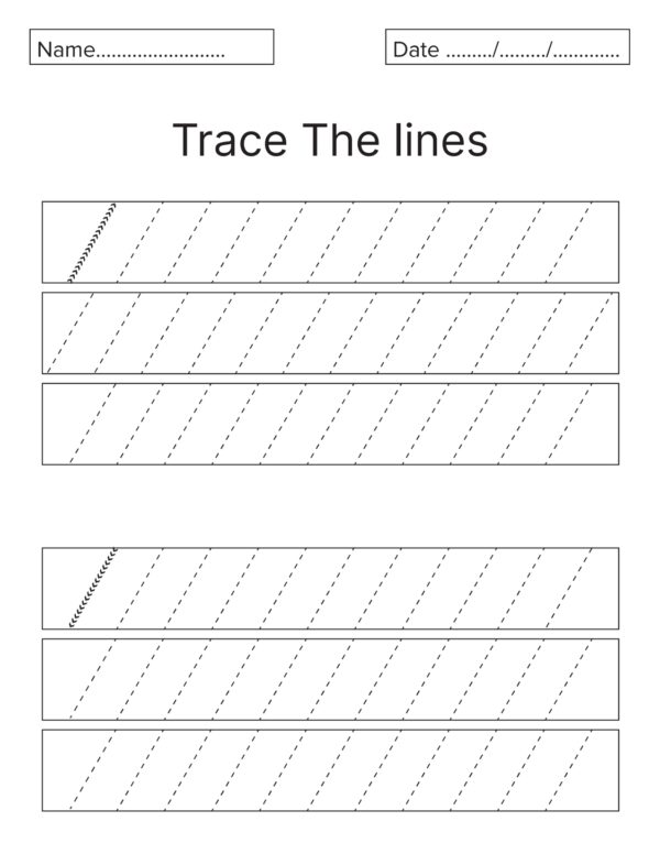 Slanting Line Worksheets